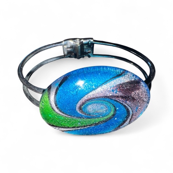 None Jewelry - Blue and Green Swirl Bracelet